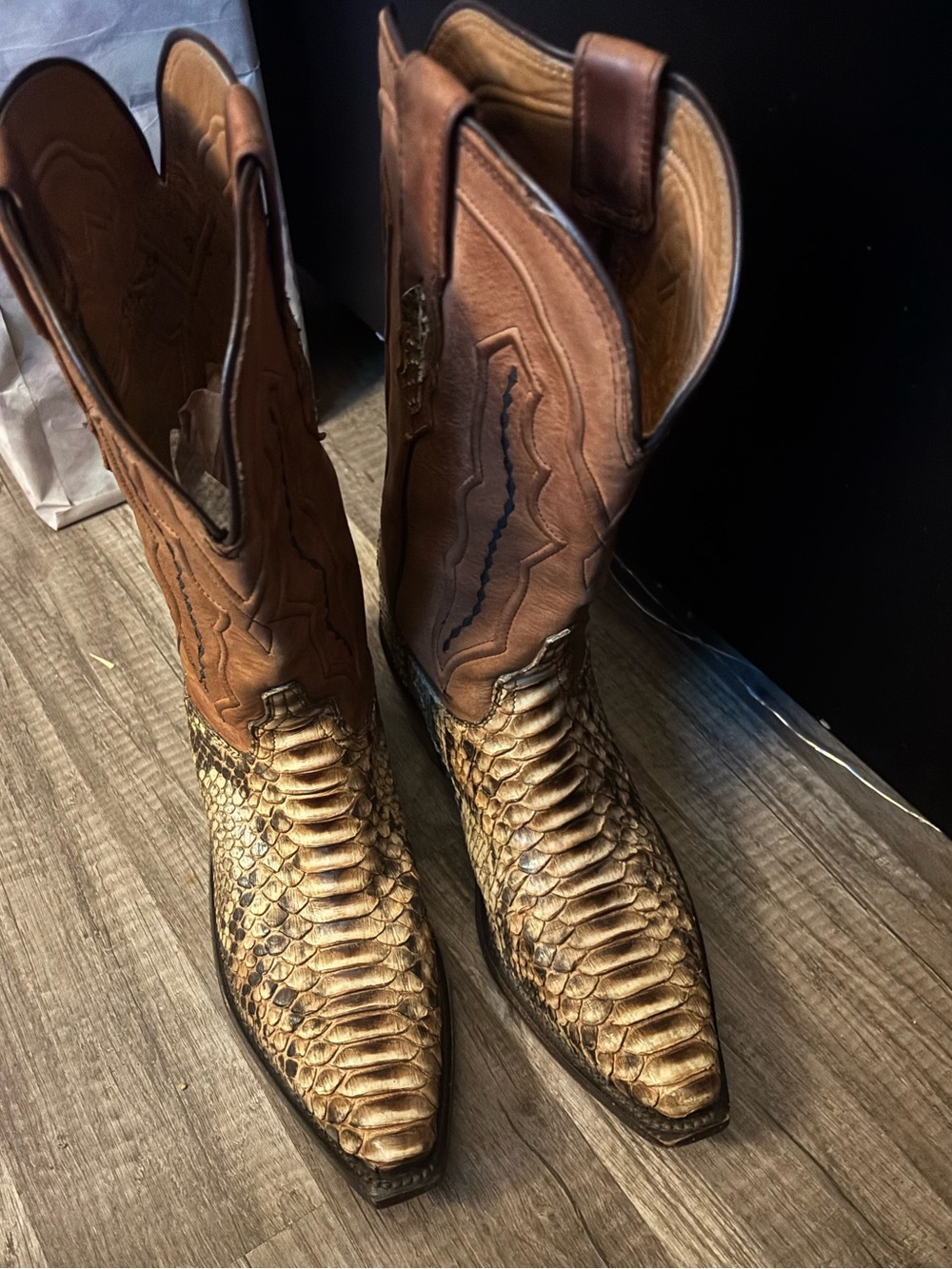 Lucchese Python snake skin cowboy boots